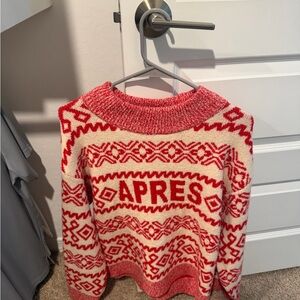 Après Red and White Patterned Sweater
